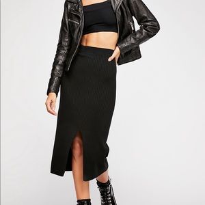 Free people skyline midi skirt. Black xs.